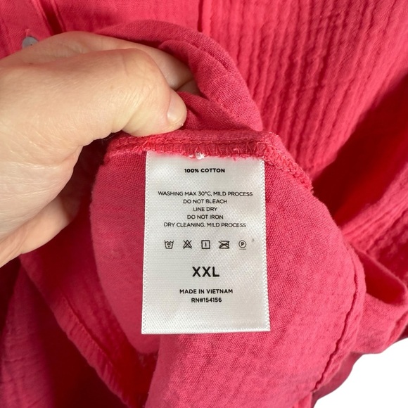 NWOT Mote Women’s Gauzy Cotton Tunic Henley in Pink Size XXL - Picture 5 of 6
